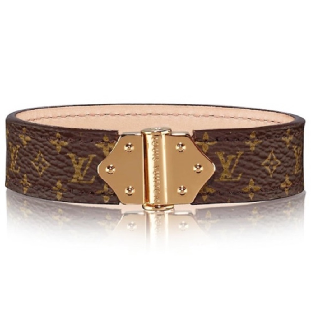 Louis Vuitton Leather Wrap/ NANO MONOGRAM BRACELET